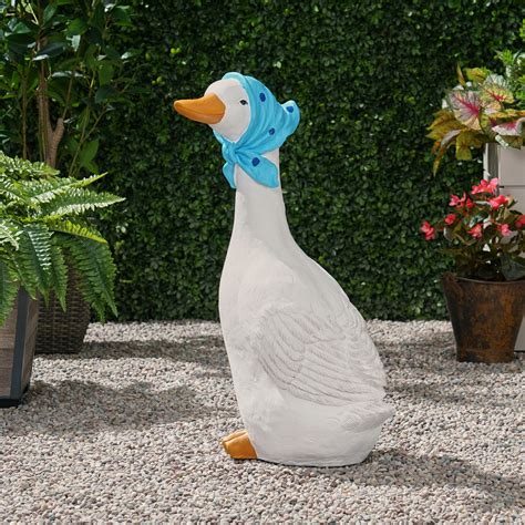 goose statue dress up|outdoor goose statue with outfits.